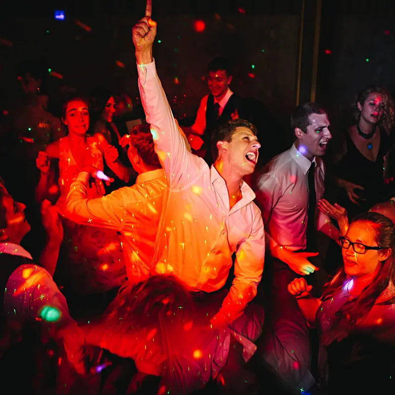 dance lighting at a wedding